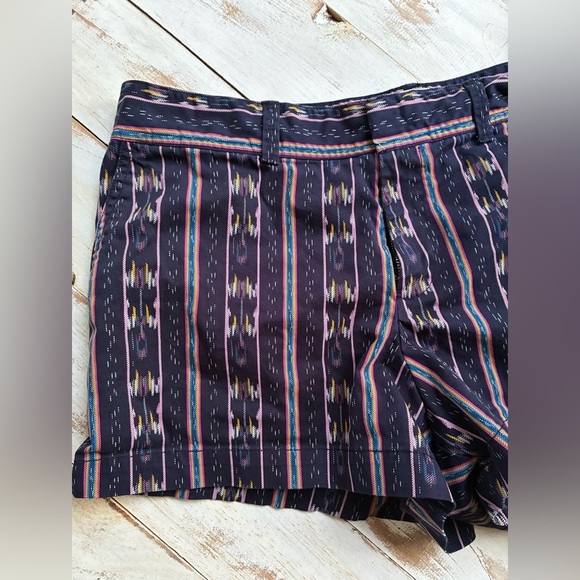 GAP City Short Chino Aztec Stripes Navy Blue casual boho everyday preppy 14 EUC - Picture 5 of 16
